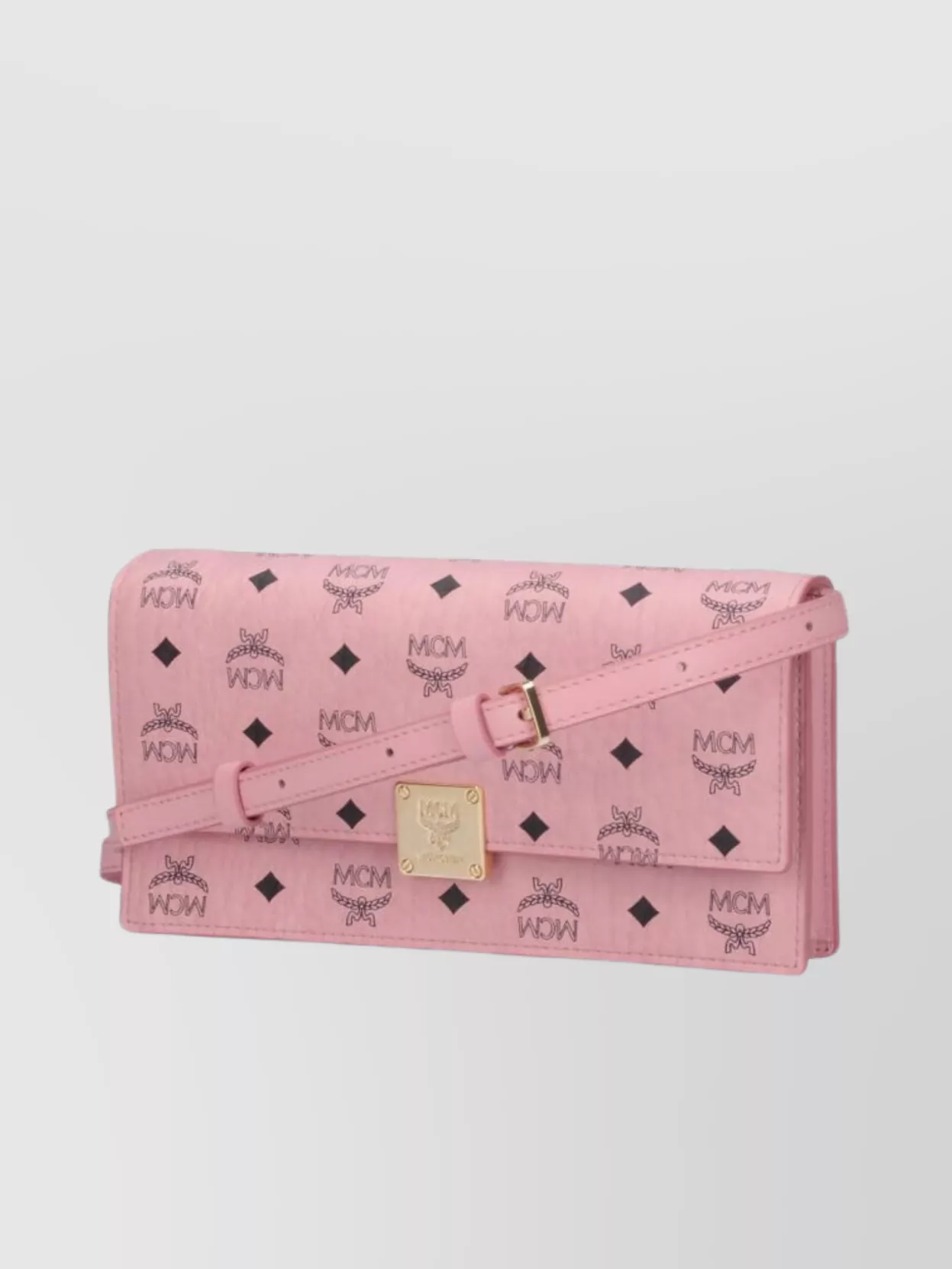 Mcm Large Wallet With Logo Shoulder Strap