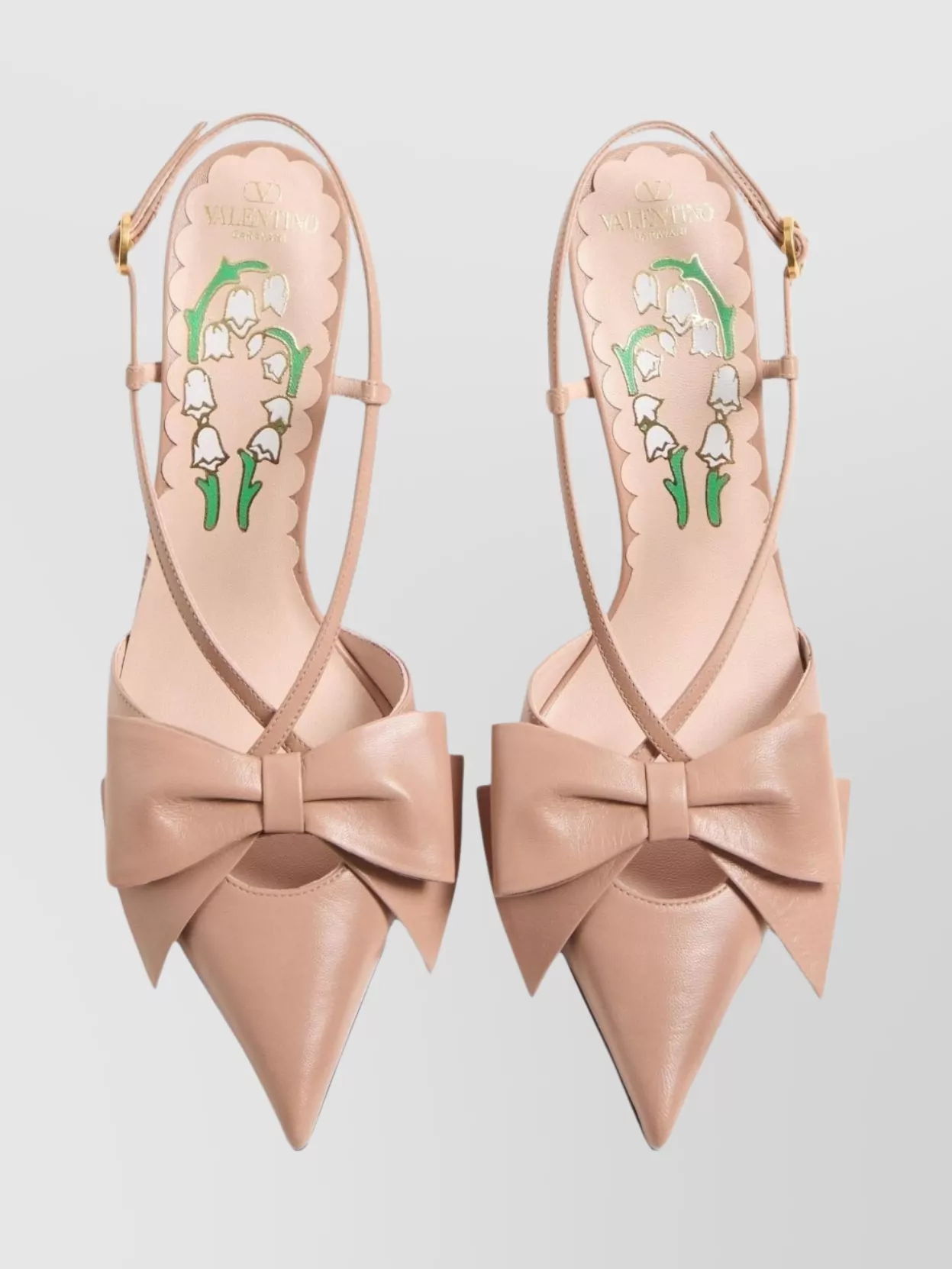 Valentino Garavani Stylish Mid Heel Sandals With Bow Detail