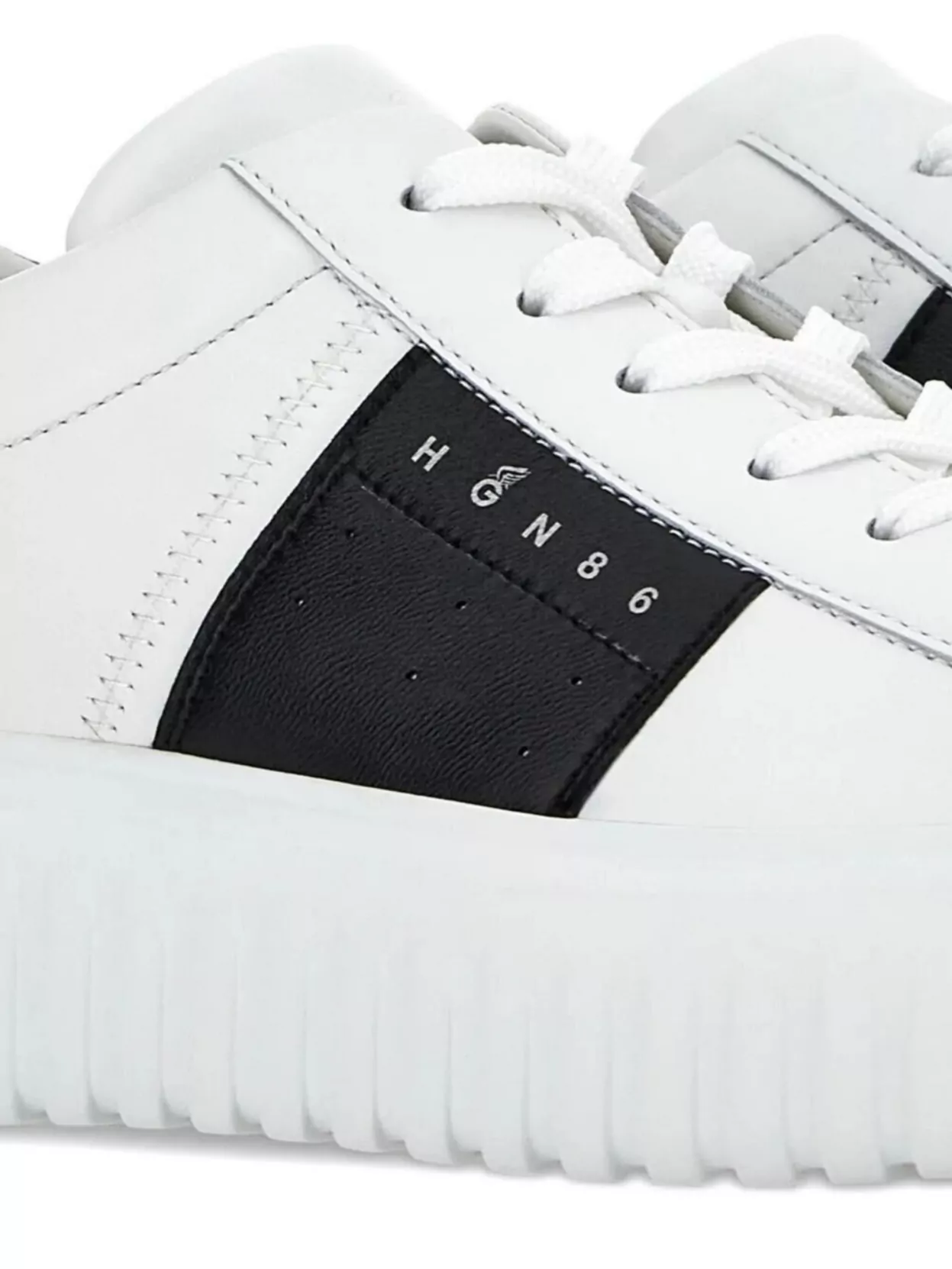 Hogan Nappa Leather Sneakers Featuring Striped Design