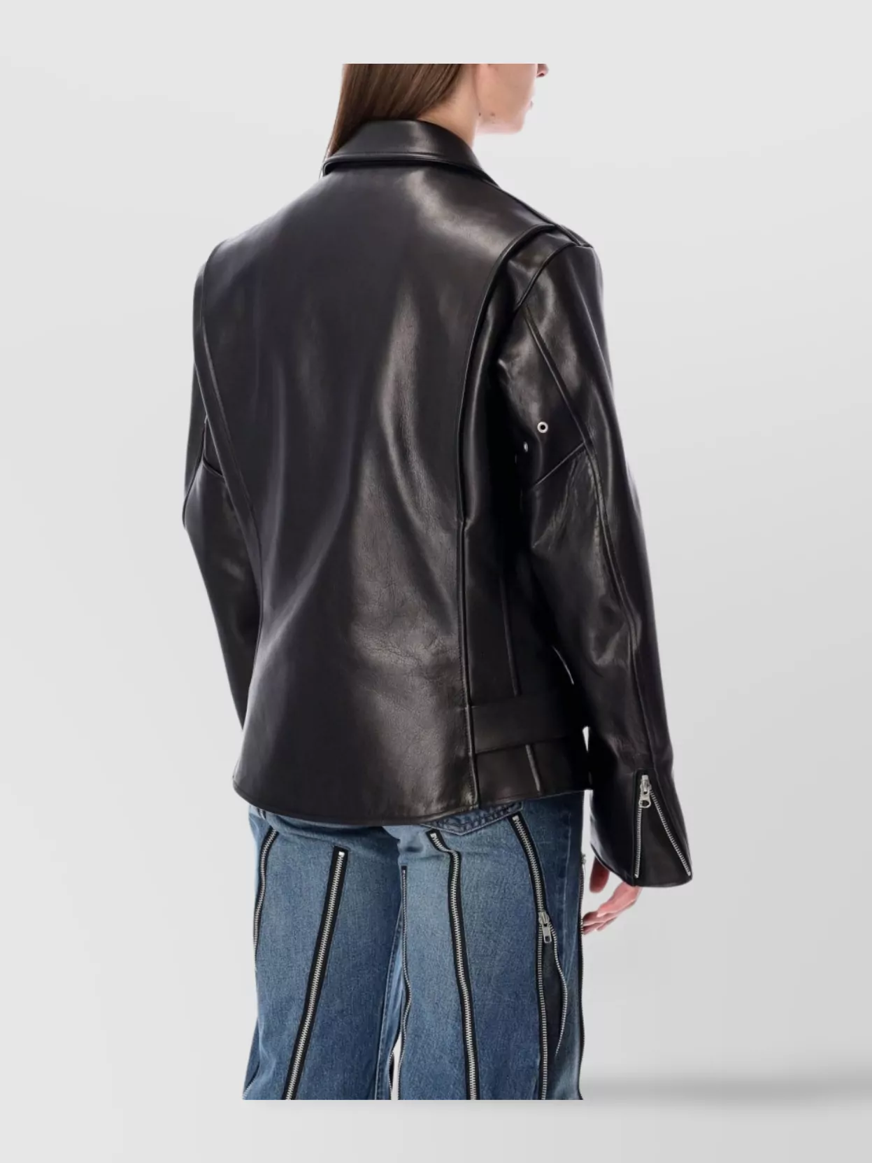 Junya Watanabe Premium Leather Biker Jacket Belt In Black