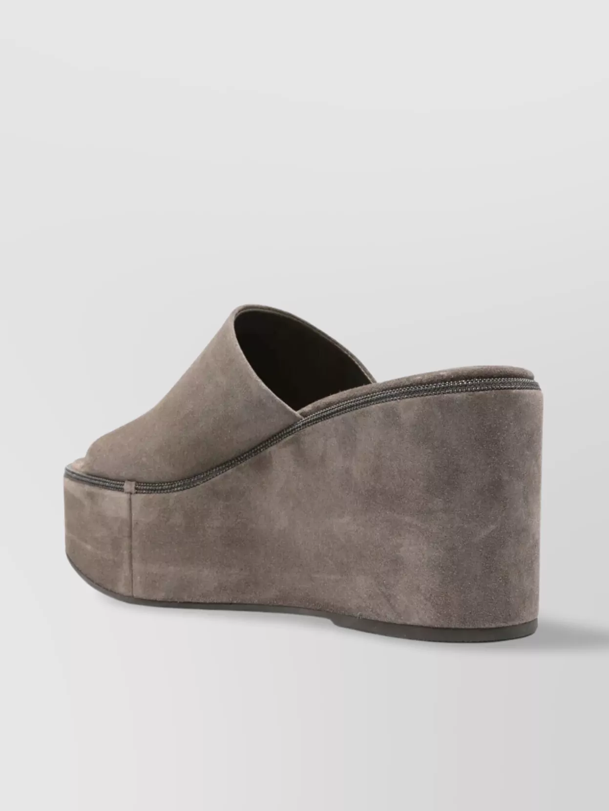 Brunello Cucinelli Platform Wedge Suede Mule