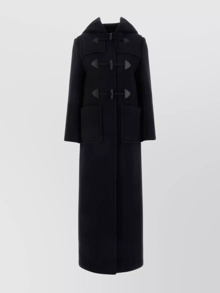 Shop Prada Velour Coat With Long Length And Wide Sleeves In Black