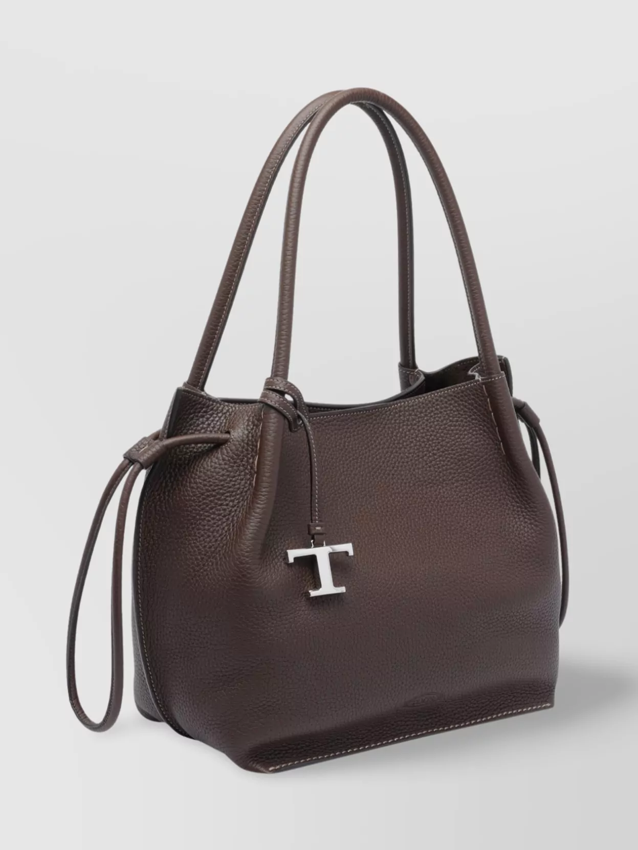 Tod's Leather Bucket Bag With 2 Handles And Side Ties