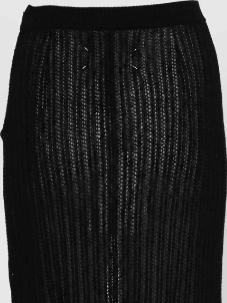 Maison Margiela Midi Skirt Ribbed Knit Vertical Stripes