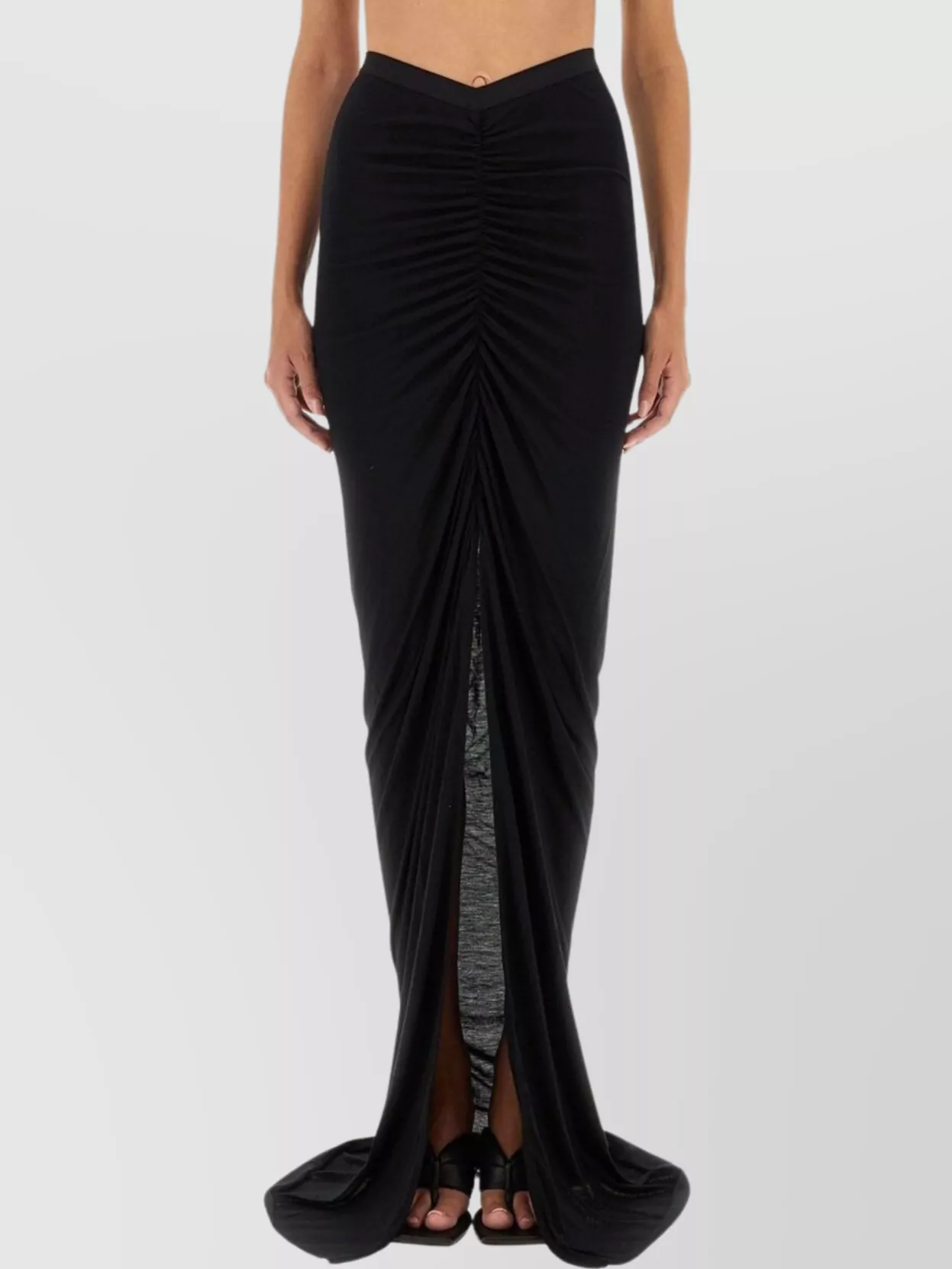 Rick Owens Lilies Asymmetric Neckline Floor-Length Sleeveless Skirt
