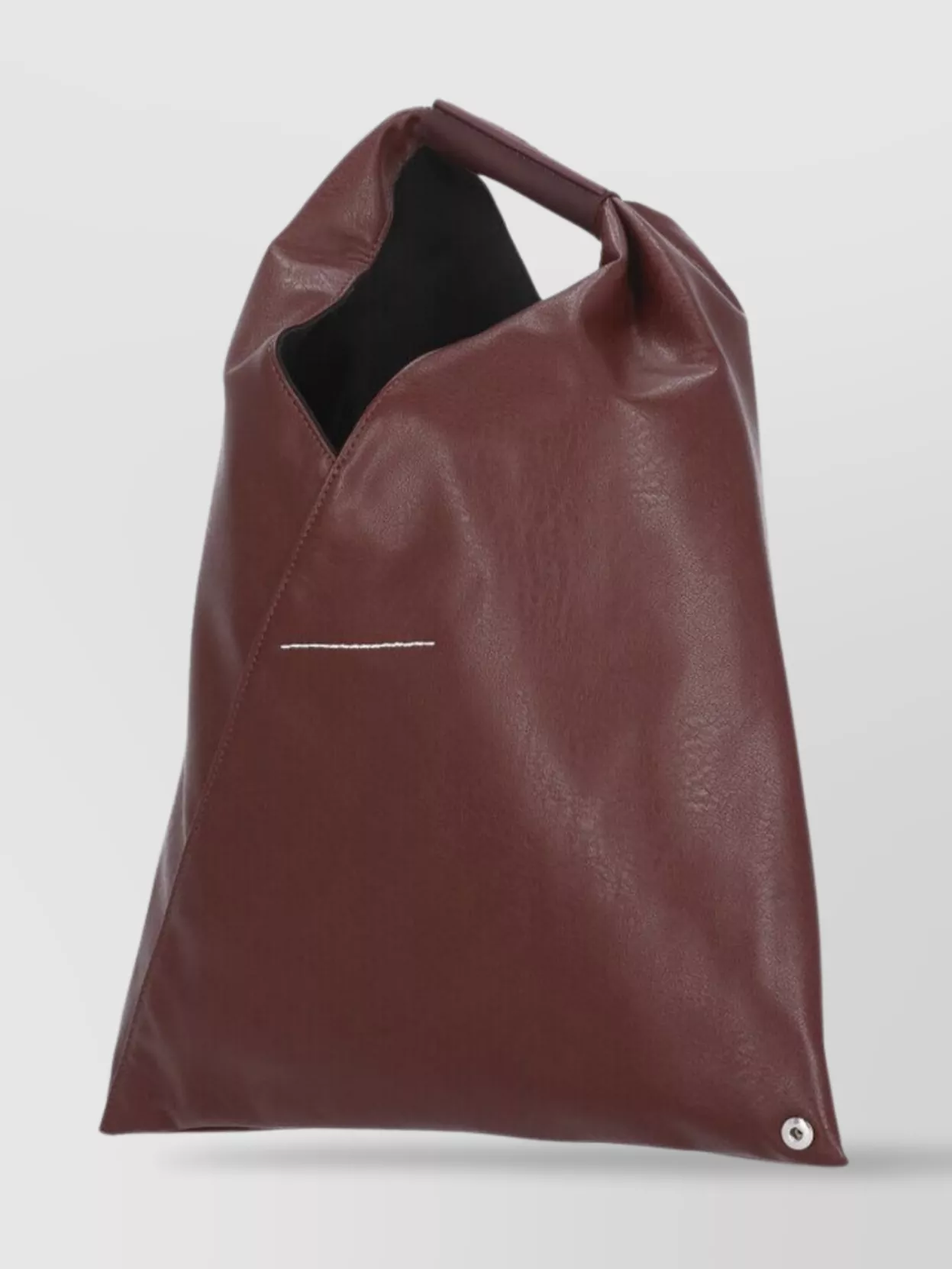 Mm6 Maison Margiela Bordeaux Stitched Asymmetrical Tote Bag