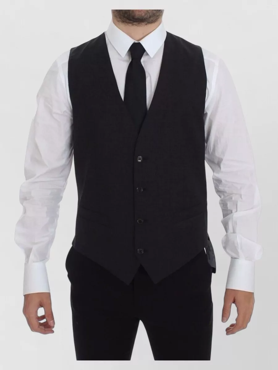 Dolce&Gabbana Wool slim-fit v-neck waistcoat