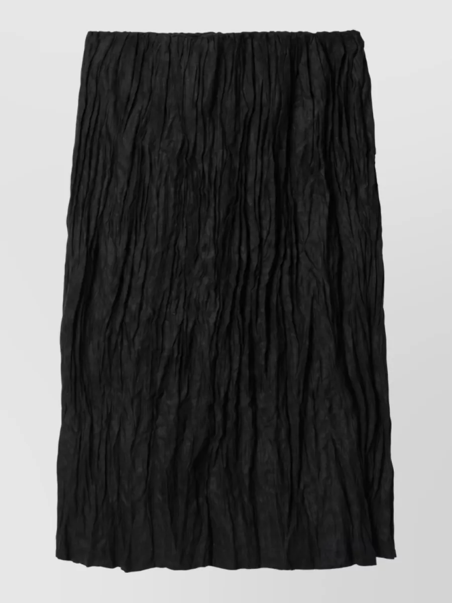 Totême linen crinkled full skirt