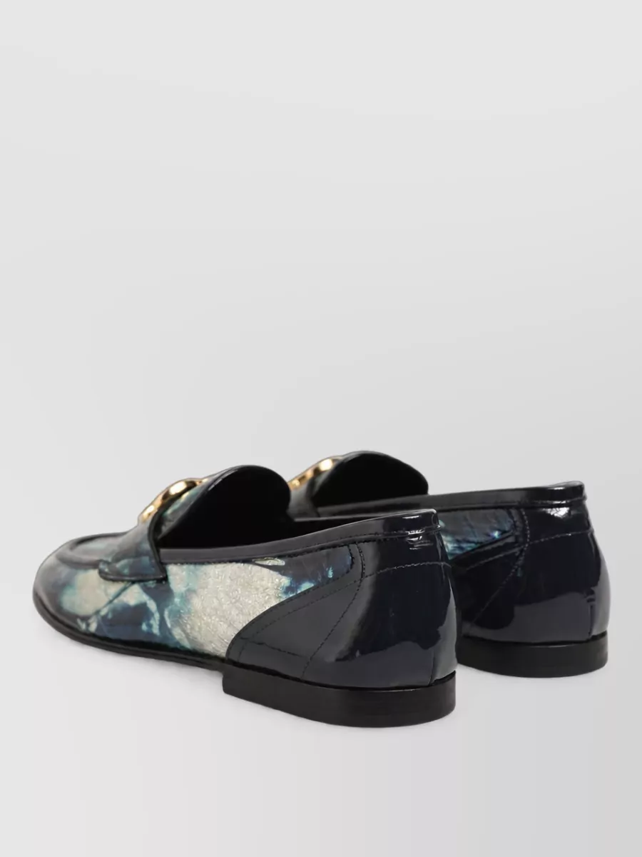 Dolce&Gabbana metallic leather monk shoes