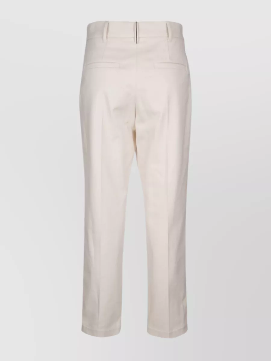 Brunello Cucinelli Pleated Straight Leg Trousers With Belt Loops
