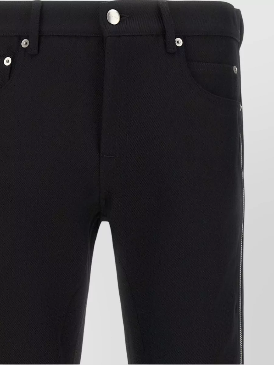 Rick Owens Virgin Wool Herringbone Low-Rise Straight-Leg Trousers