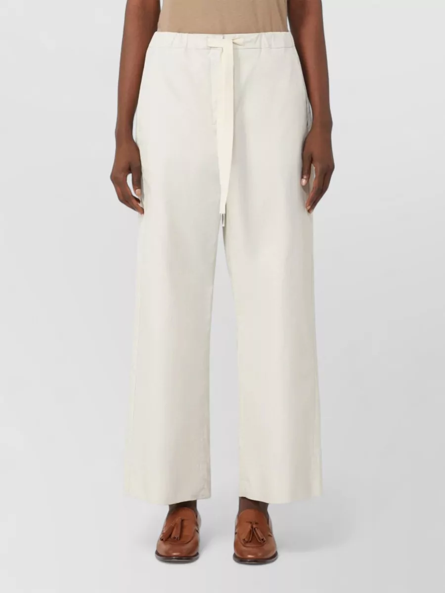 S Max Mara Wide Leg Trousers Argento Side Pockets