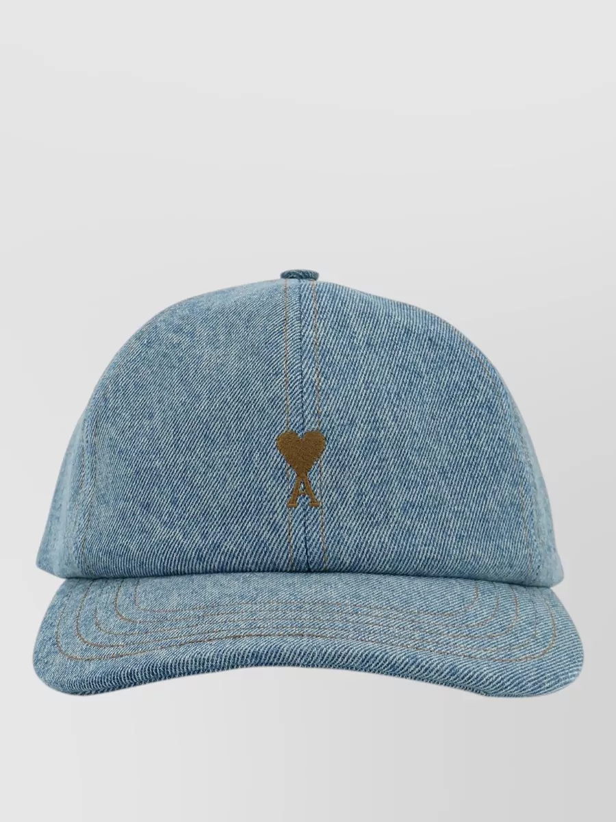 Ami Paris Denim Baseball Cap