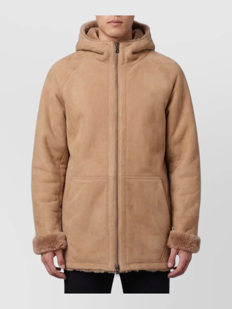 Salvatore Santoro reversible leather hooded padded coat