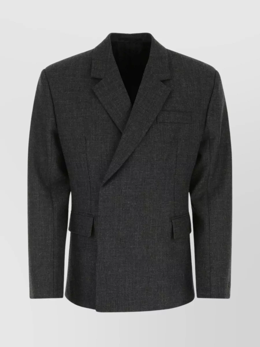 Shop Prada Sharp-shouldered Wool Blazer In Black