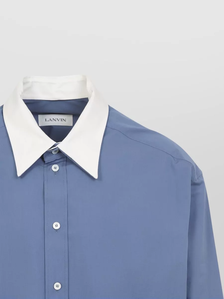 Lanvin Loose Fit Shirt Contrasting Collar Cuffs