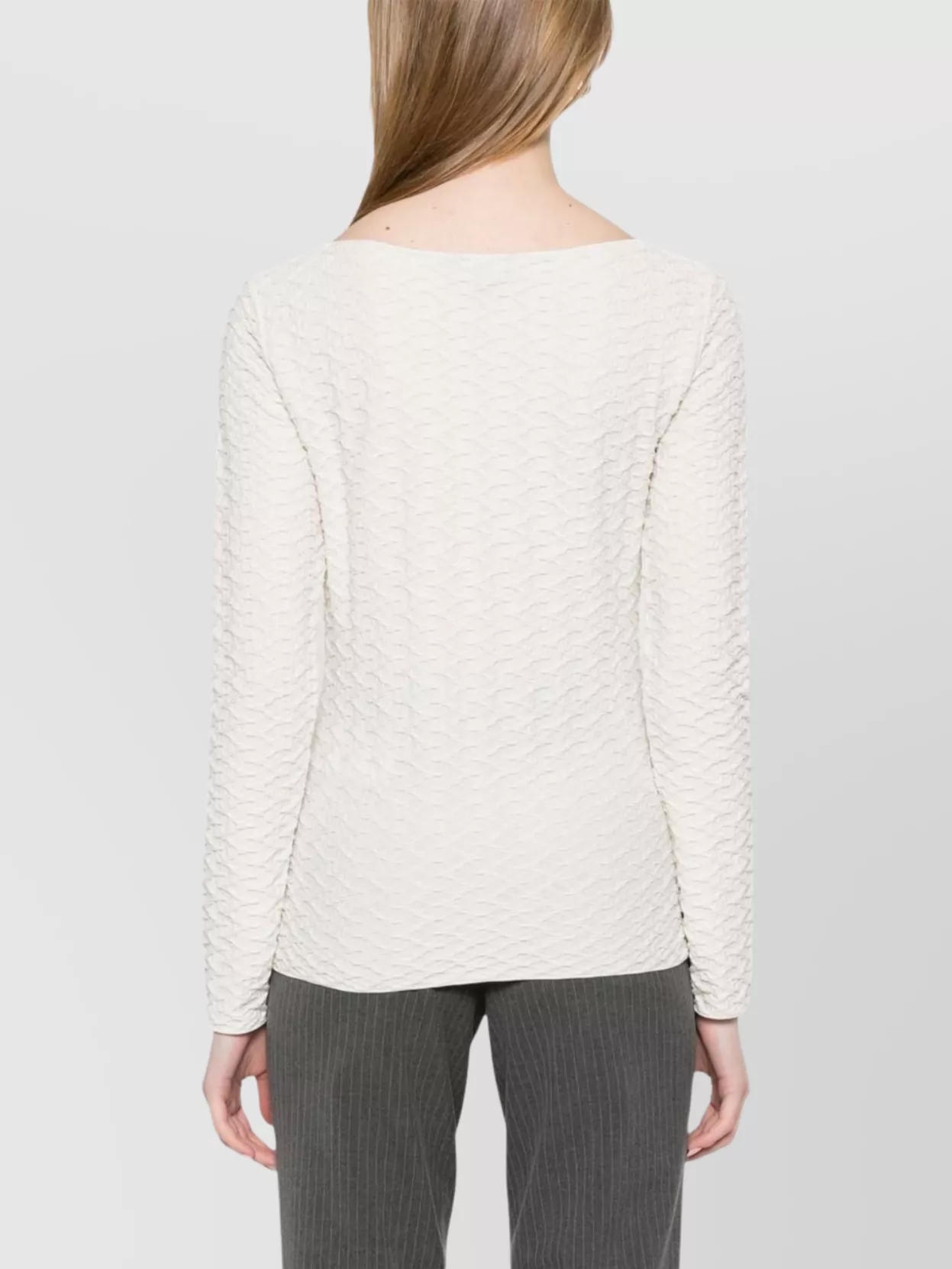 Emporio Armani Boat-Neck Top Crew Neck Finish