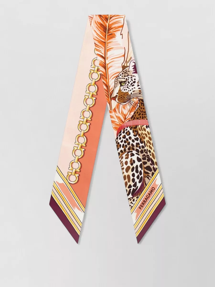 Ferragamo silk printed mini bandeau scarf