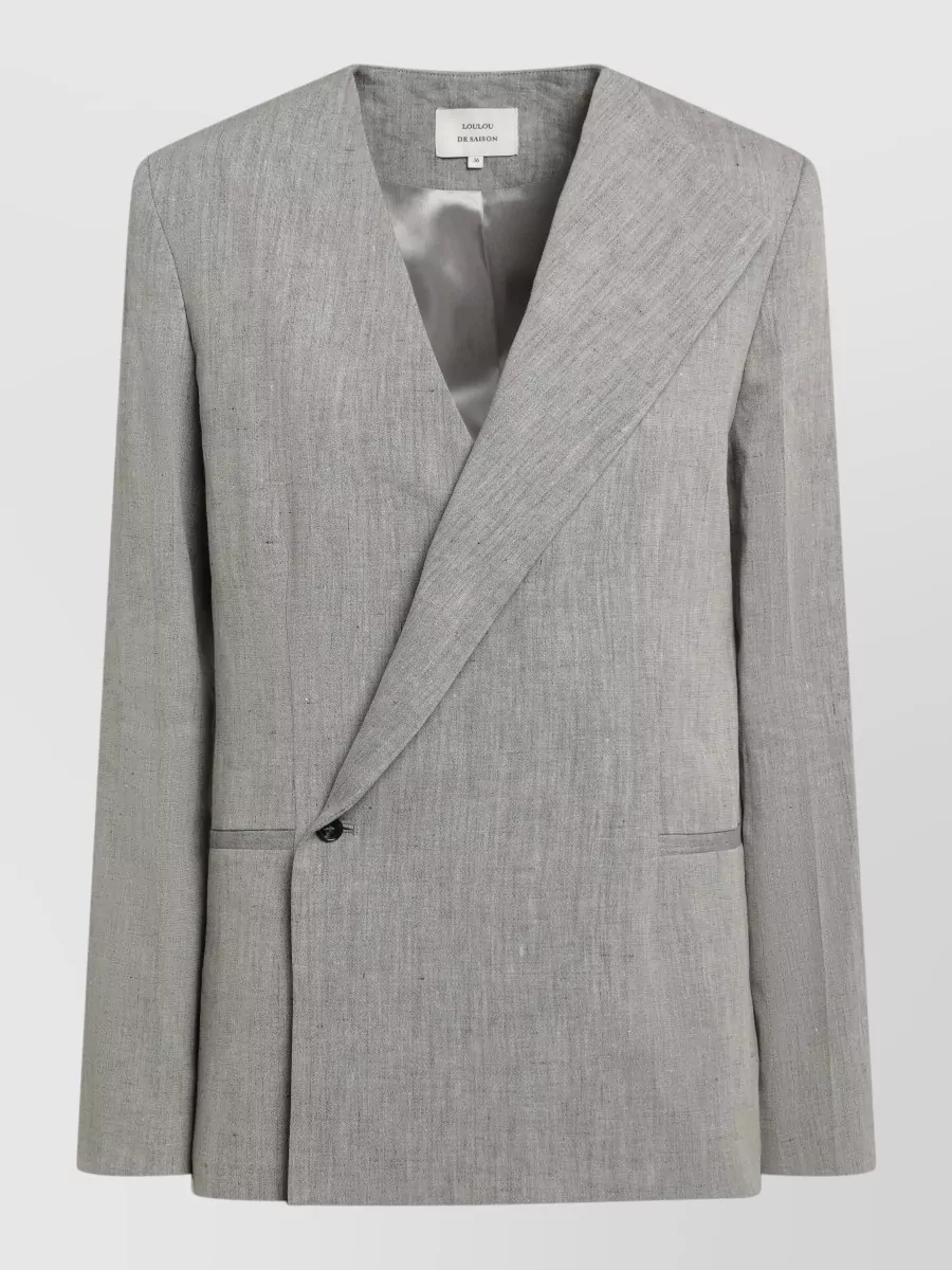 Loulou Studio linen asymmetric single-breasted coat
