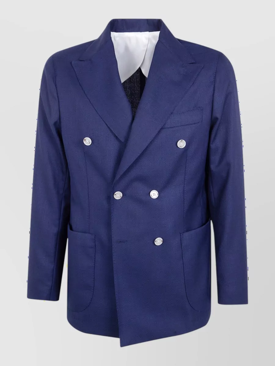 Barba Napoli virgin wool double-breasted suit jacket