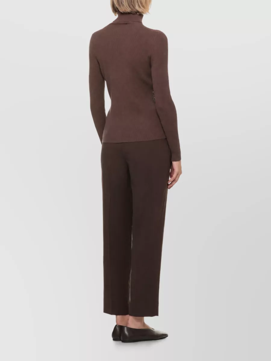 D.exterior Ribbed High Neck Wool Sweatshirt