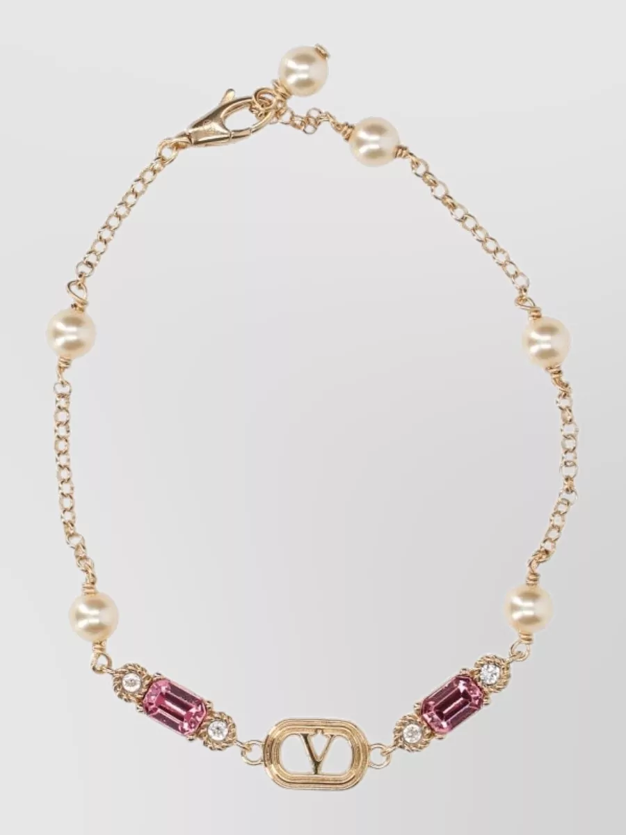 Valentino Garavani Crystal and pearl bracelet
