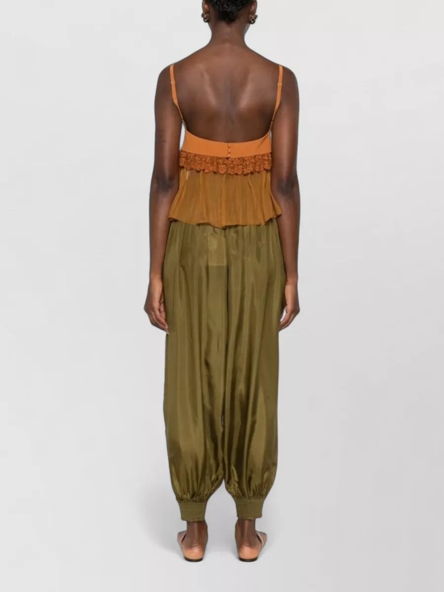Chloé Silk Lace-Trim Sleeveless Top