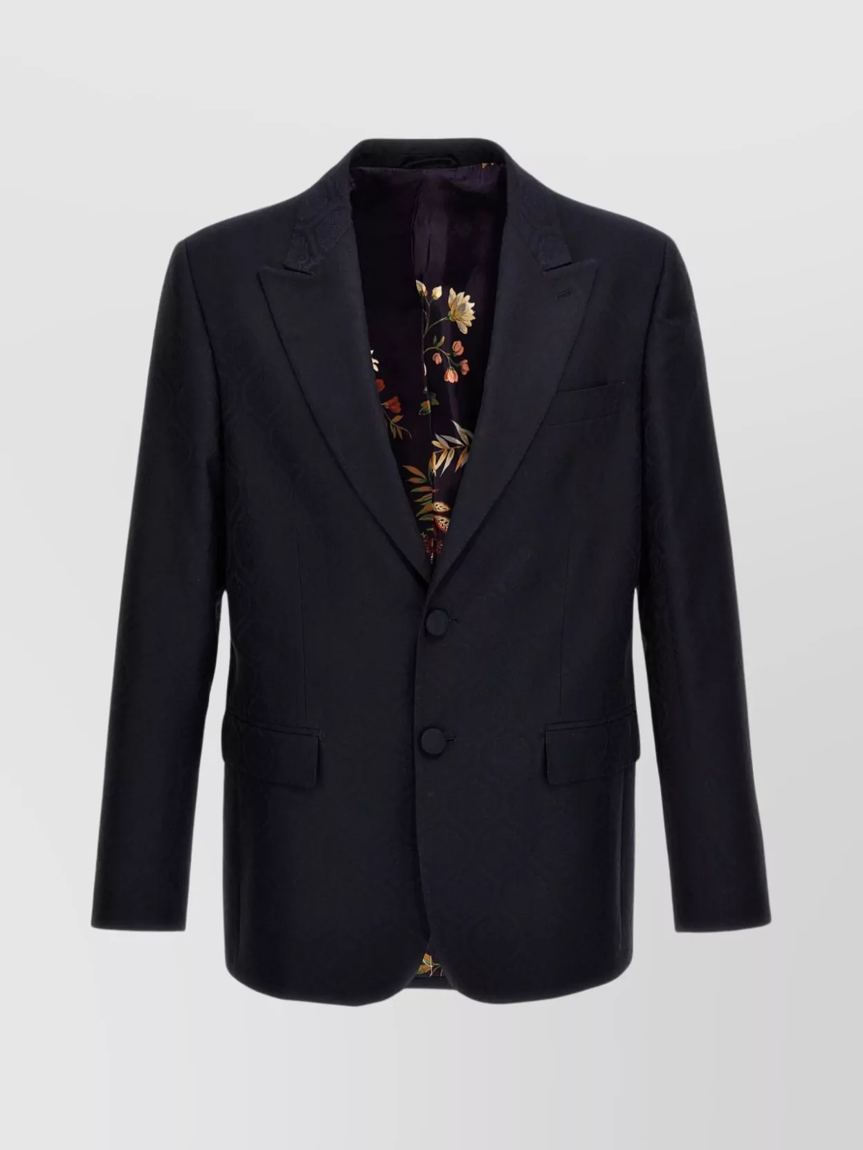 Etro Jacquard Blazer With Single-breasted Design In Blue