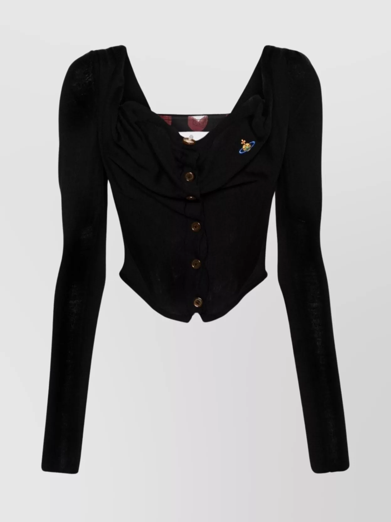 Shop Vivienne Westwood Corset-style Wool-silk Blend Top With Long Sleeves