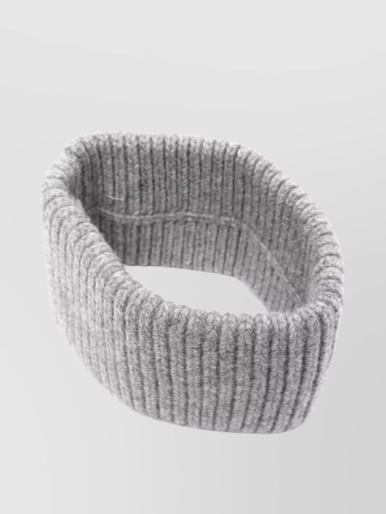 Miu Miu Cashmere Wool Ribbed Knit Logo Patch