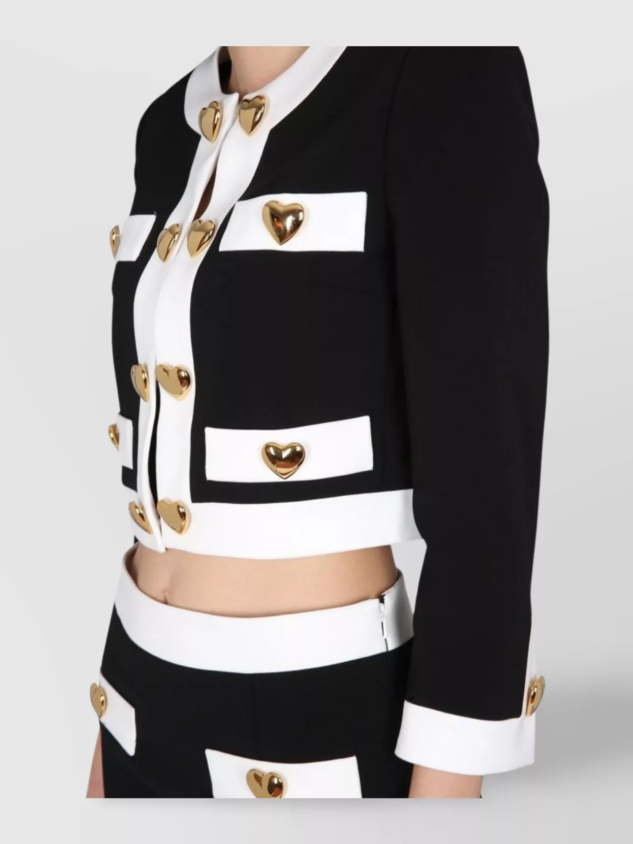 Moschino Cropped Jacket Heart Buttons