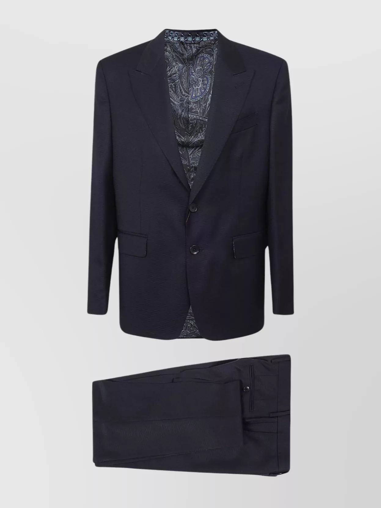 Shop Etro Textured Fabric Evening Suit With Notch Lapels In Grey