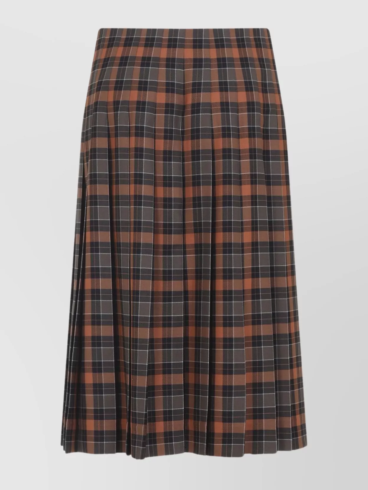 Loewe Vibrant Plaid Midi Skirt In Premium Polyester-wool Blend In Multi