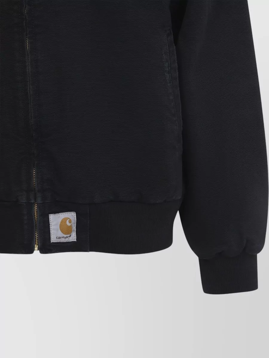 Carhartt Wip Santa Fe Bomber Jacket Front Pockets Ribbed Cuffs