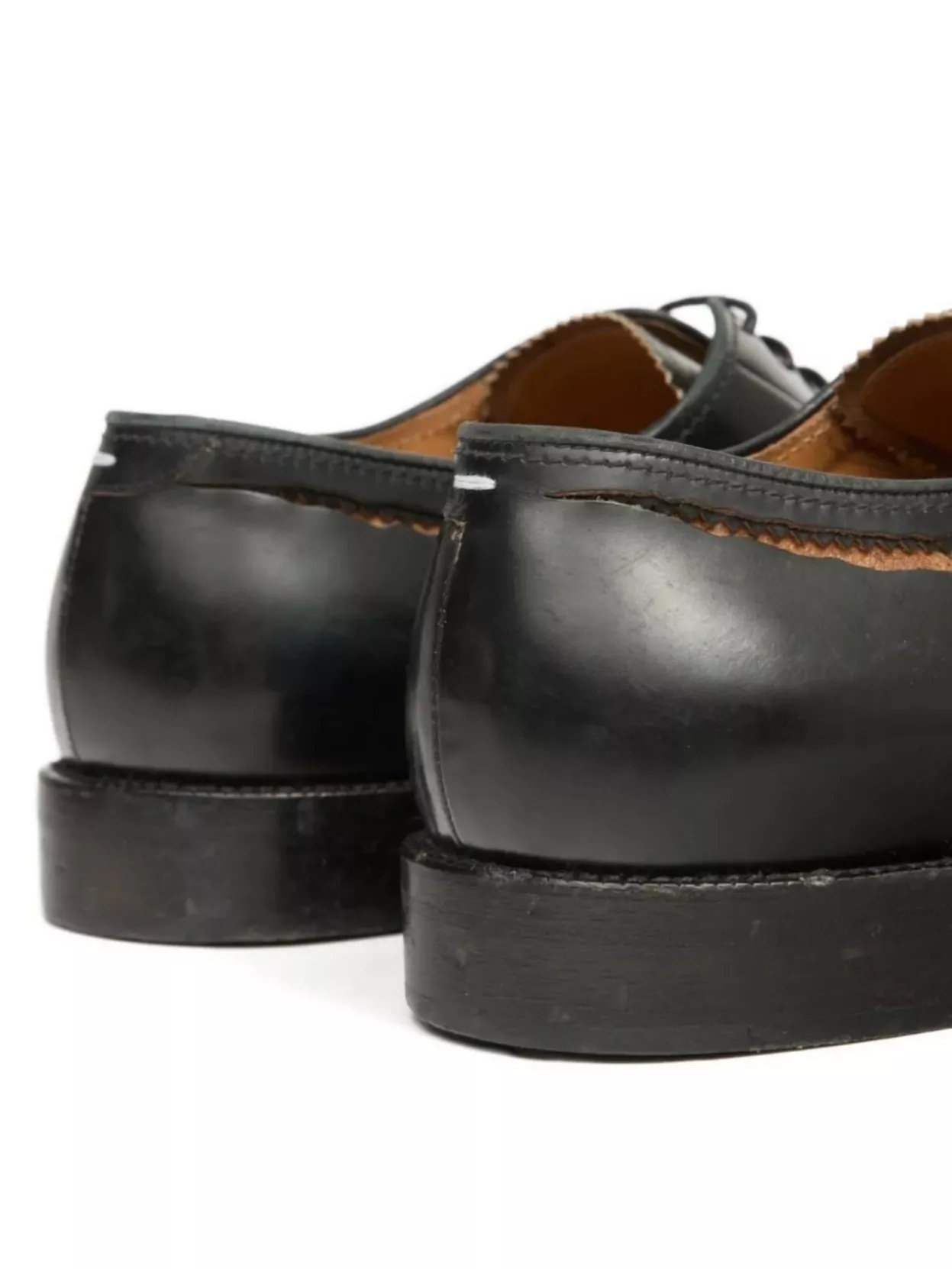 Maison Margiela Almond Toe Lace-Up Shoes With Block Heel