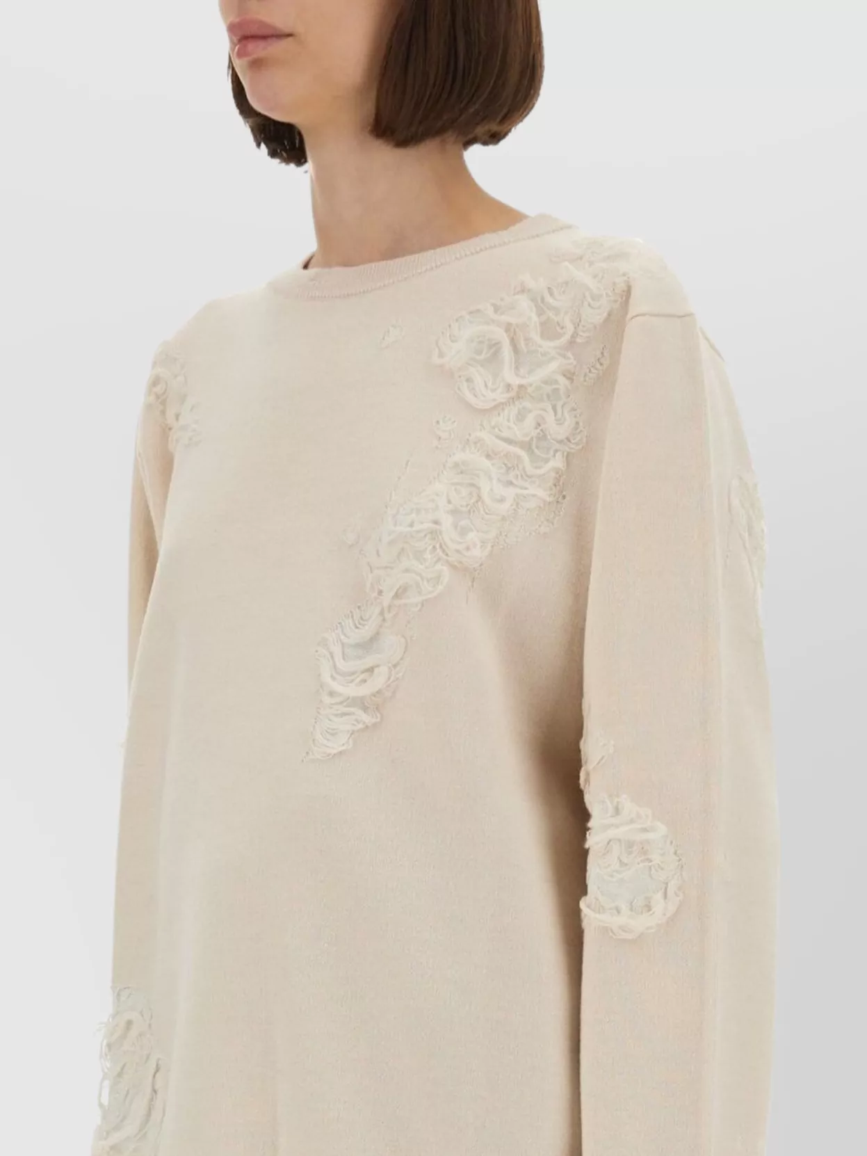 Mm6 Maison Margiela Textured Knitwear With Distressed Detailing