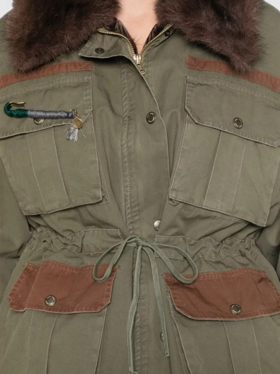 Front Street Cotton Faux Fur Trim Parka Jacket