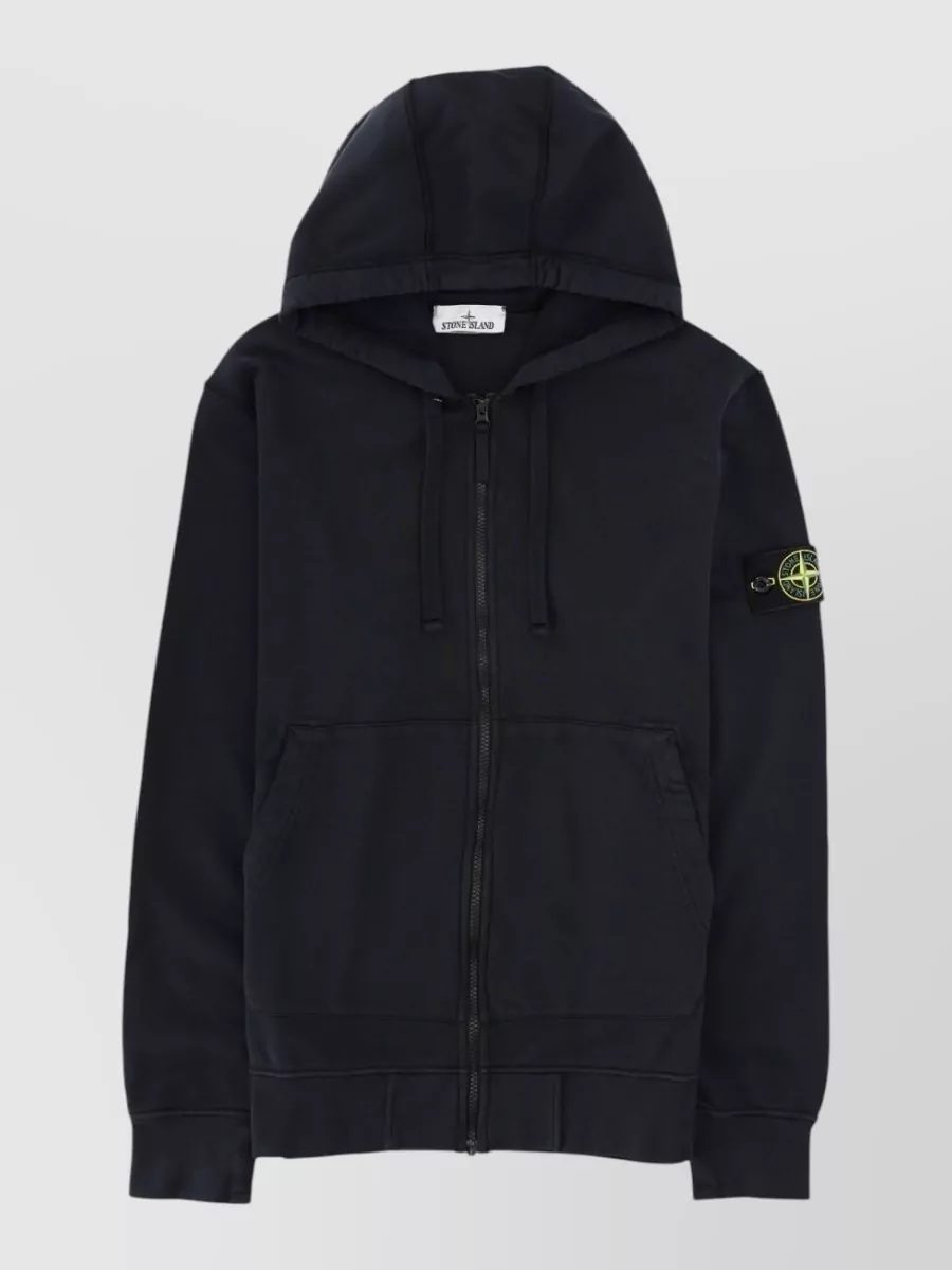 Stone Island cotton zip up hoodie