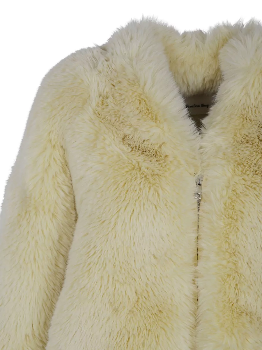 The Frankie Shop Faux Fur Collarless Jacket