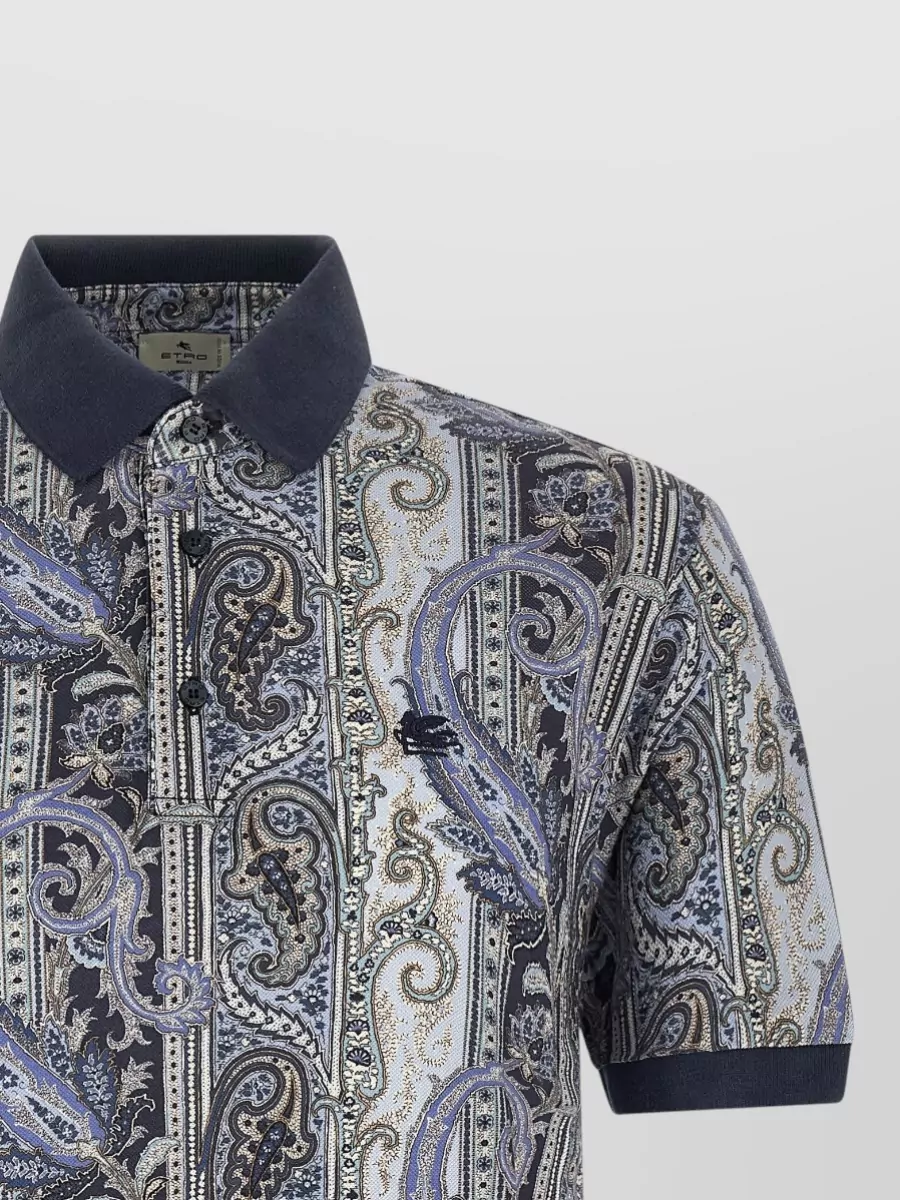 Etro Arnica Paisley Polo Shirt Short Sleeves