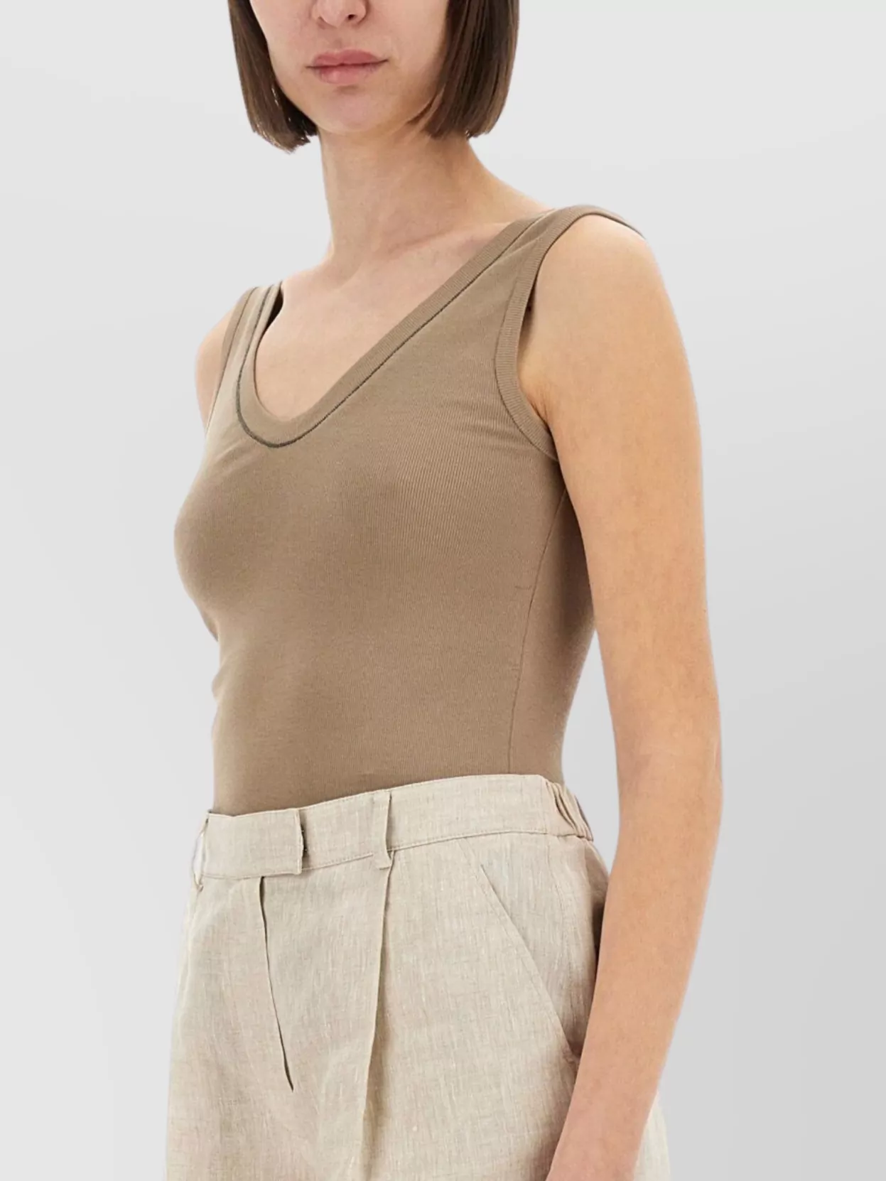 Brunello Cucinelli Ribbed Cotton Tank Top