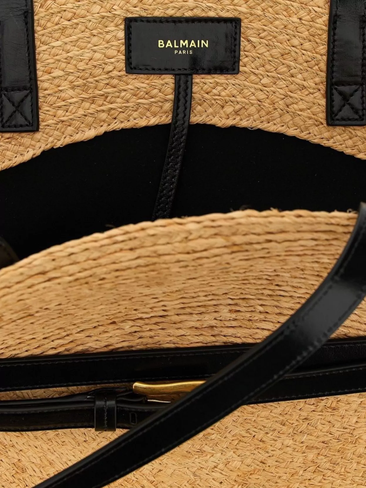 Balmain Medium Structured Shoulder Bag With Woven Texture