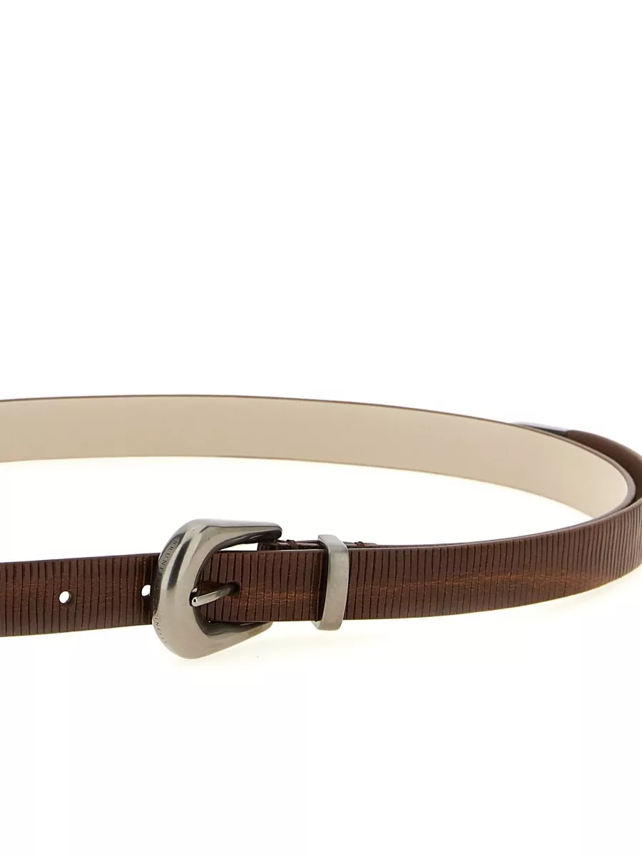 Brunello Cucinelli Leather Carved Belt