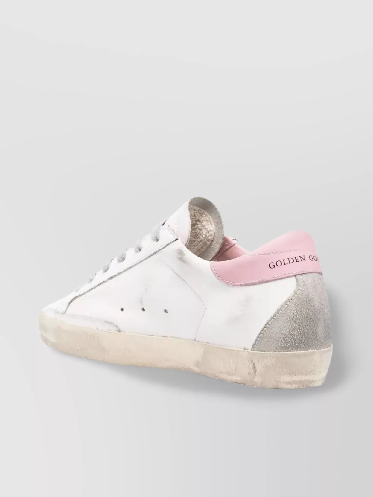 Golden Goose Super-star Sneakers In Nappa Leather With Suede Star And Pink Leather Heel Tab Shoes