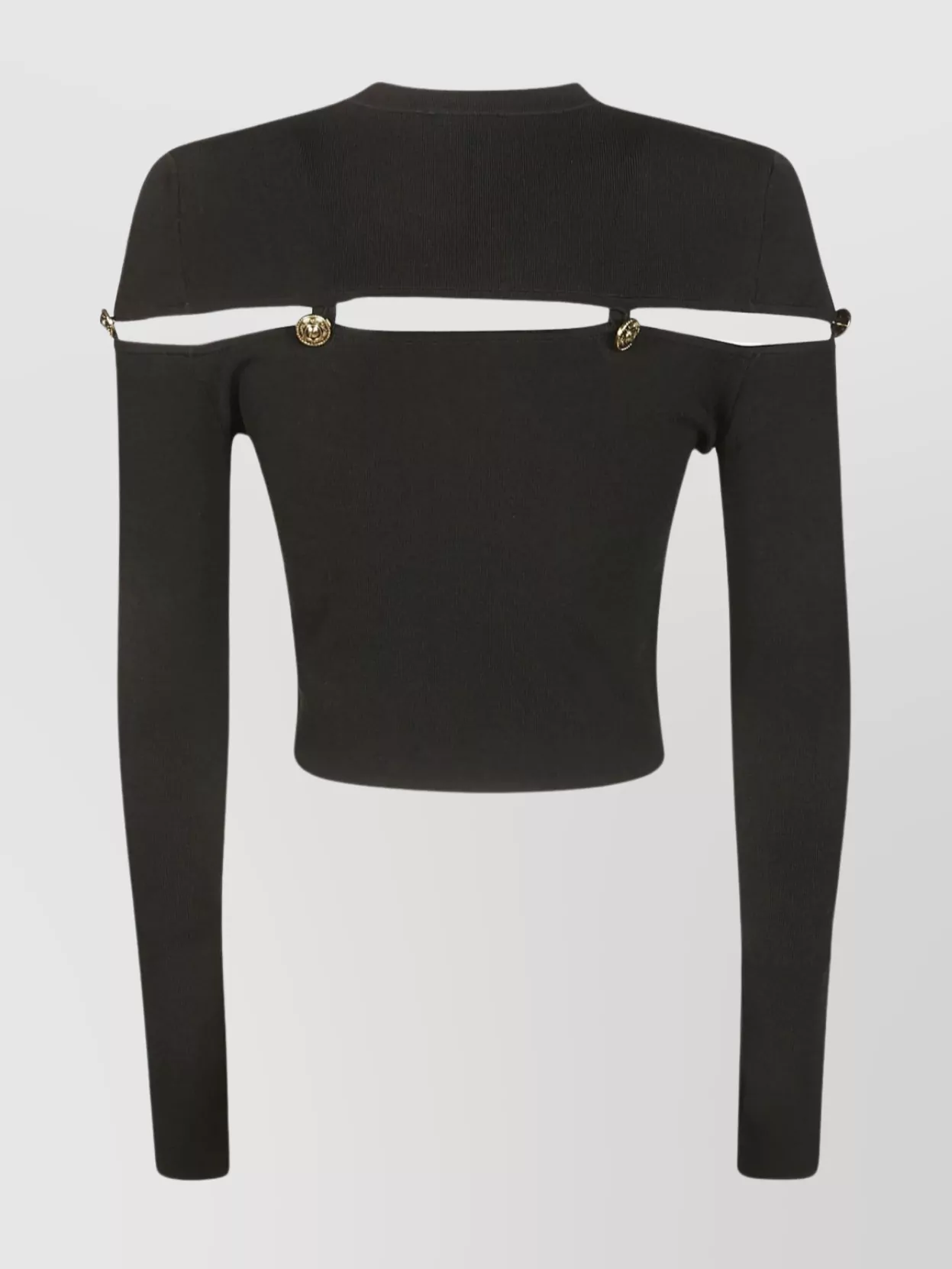 Shop Versace Jeans Couture Knitwear Cropped Cut-out Button Ribbed