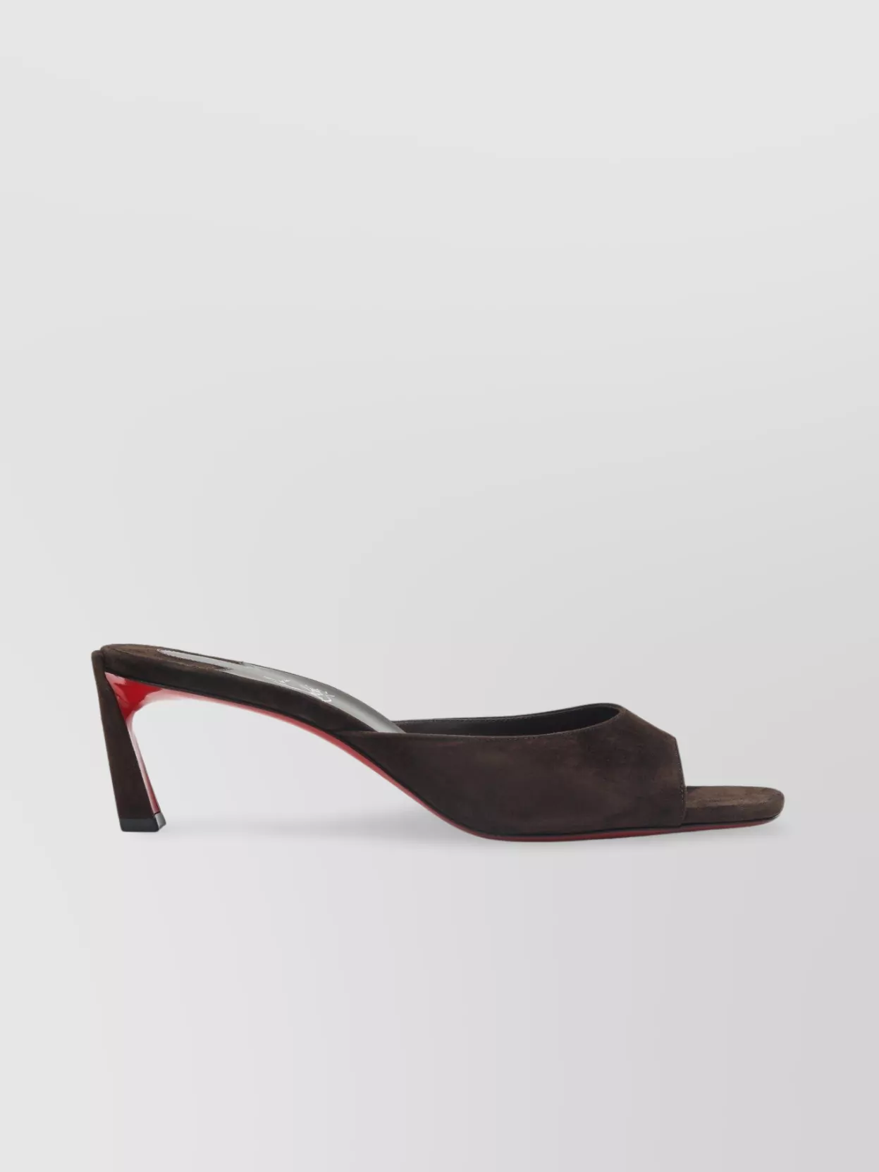 Christian Louboutin Suede Square Toe Stiletto Heel Mules