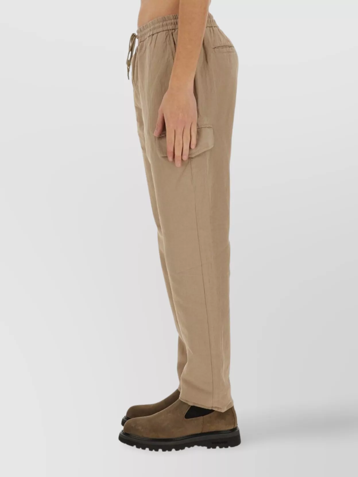 Woolrich Ankle Length Straight Leg Pants With Elastic Waistband