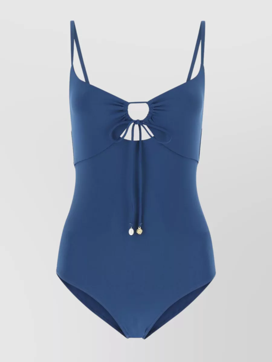 Shop Tory Burch Beachwear: Adjustable Straps And Cut-out Detail In Blue