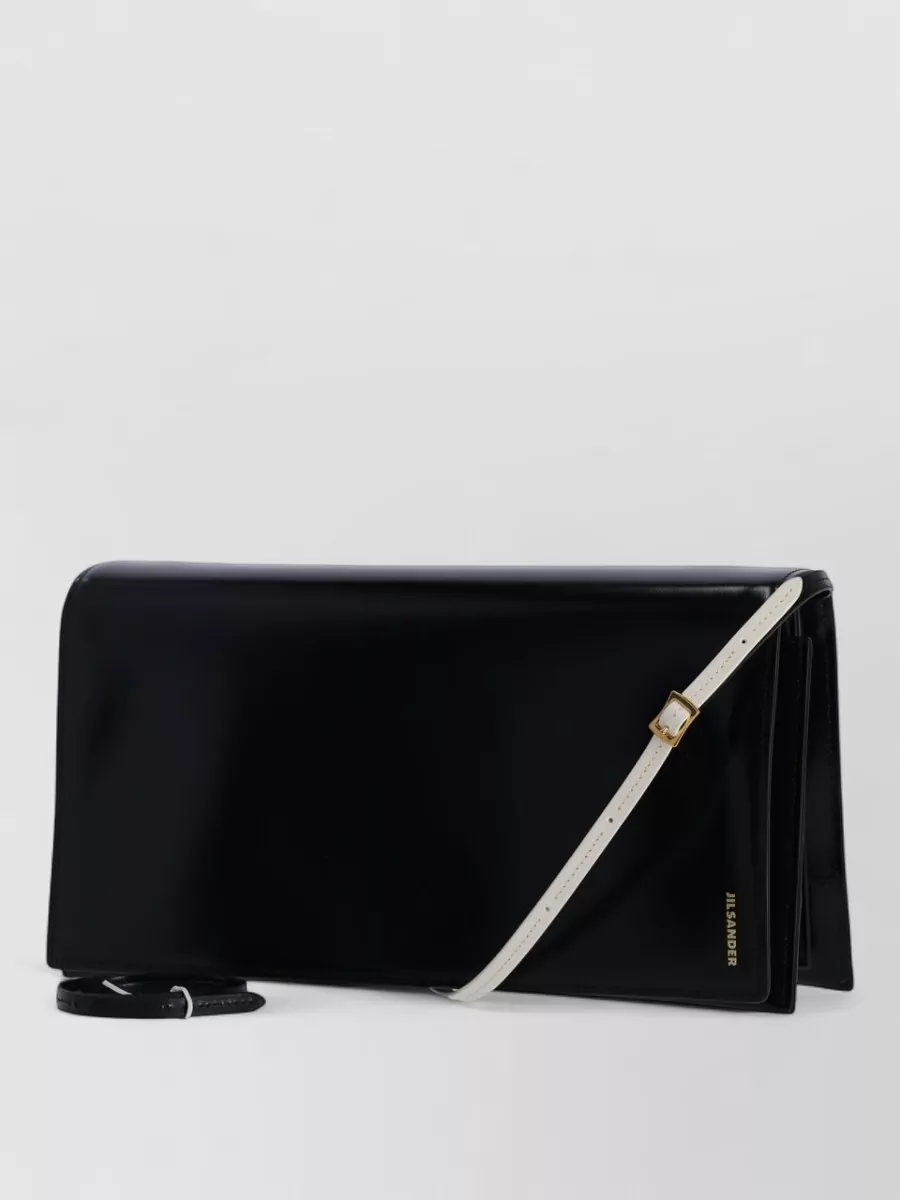 Jil Sander File Medium Leather Clutch Bag