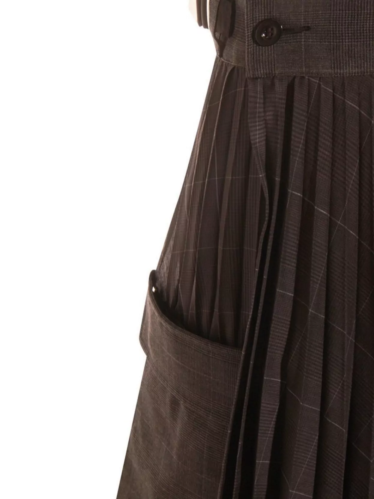 Sacai Midi Skirt With Pleats And Pockets